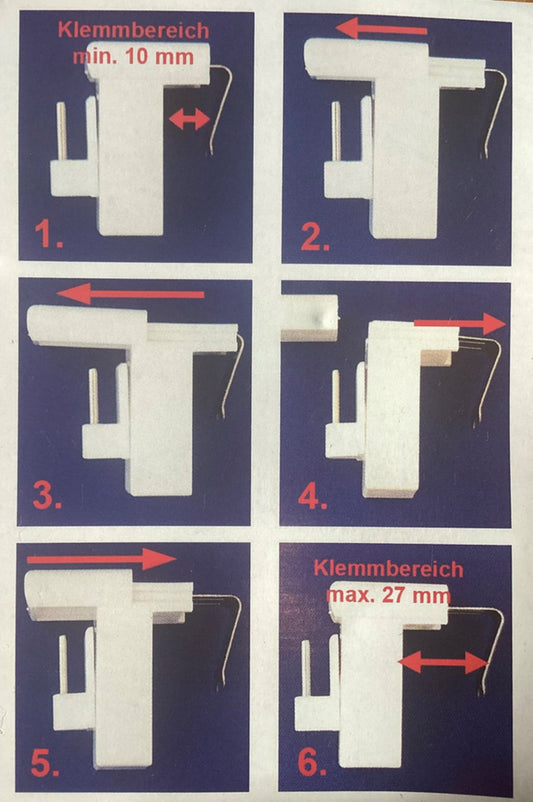 Crochet universel réglable pour fenêtre (10-27mm)